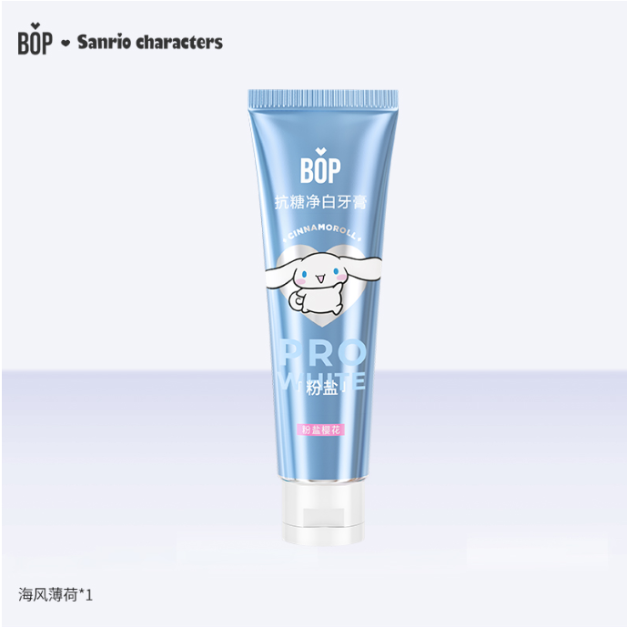 BOP波普抗糖净白牙膏粉盐樱花100g 大耳狗