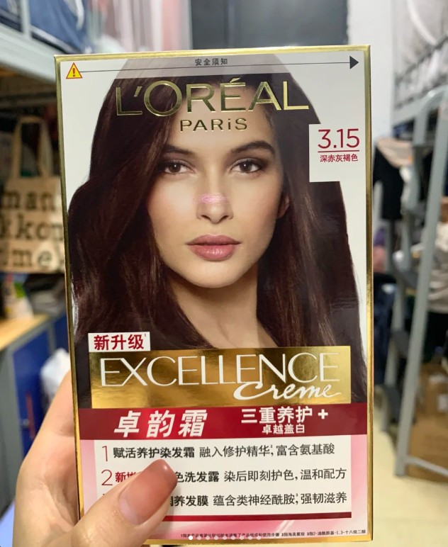 欧莱雅卓韵霜赋活养护染发霜 3.15号深赤