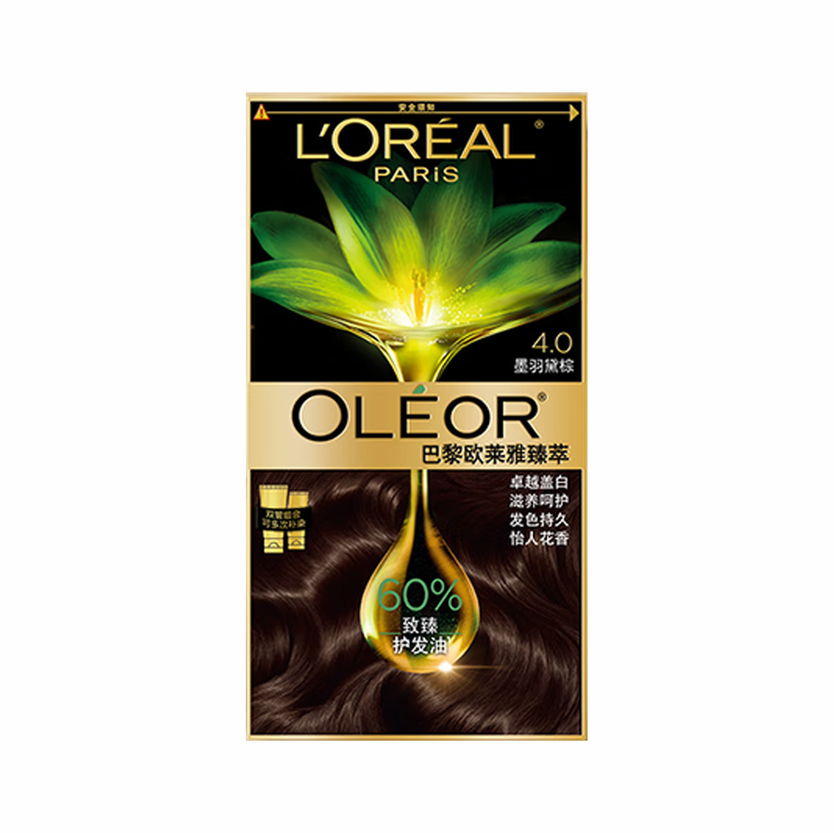 欧莱雅臻萃染发霜4.0墨羽黛棕